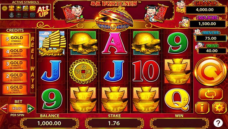 88 Fortunes demo spel.