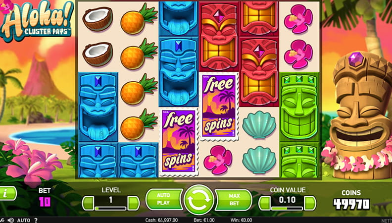 Aloha! Cluster Pays demo spel.