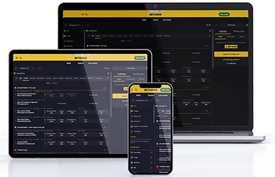 Bethard sportsbetting marknader på olika mobile enheter.