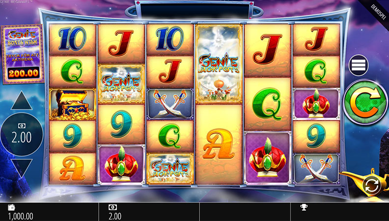 Genie Jackpots Megaways demo spel.