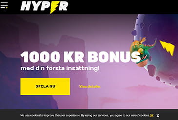 Hemsida för Hyper Casino minibild