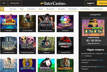 Spel hos InterCasino Sverige minibild