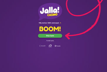 Startsidan hos Jalla Casino.