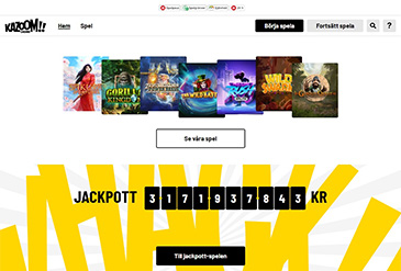 Kazoom Casino hemsida