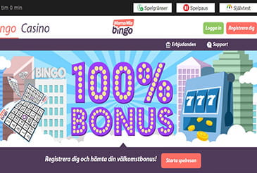 MamaMia Bingo hemsida minibild