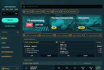 No Account Bets hemsida med betting