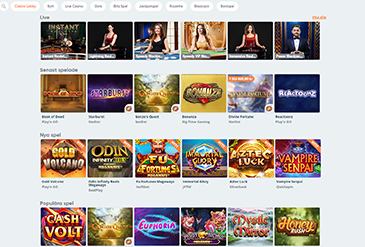 Spelutbud hos Speedy Casino