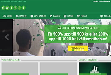 Unibet startsida miniatyrbild 