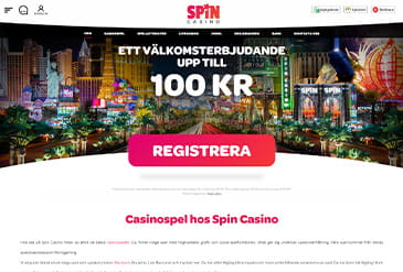 Spin Casino hemsida