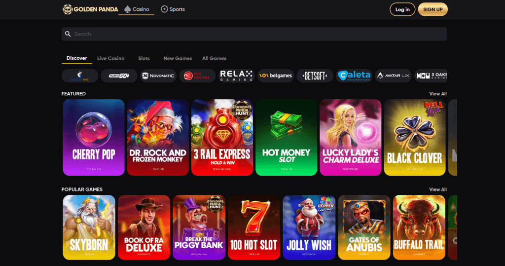 Spelutbudet hos Goldenpanda.com