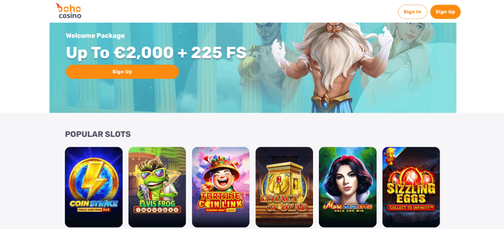 Spelutbudet hos Boho Casino